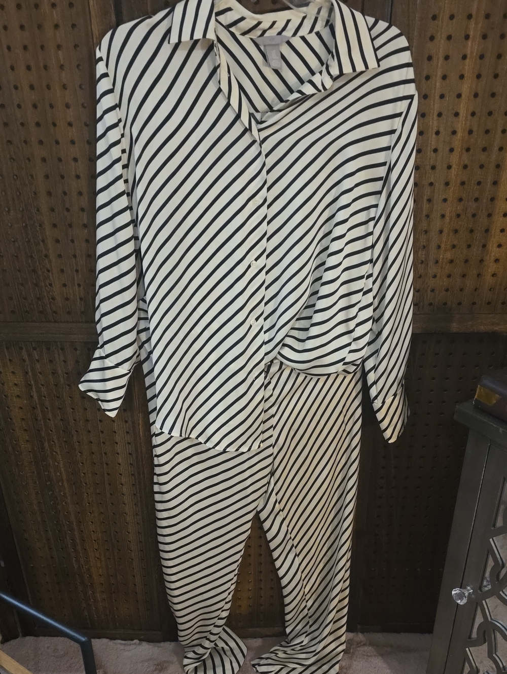 H&M Black and White Striped Women's Pantsuit